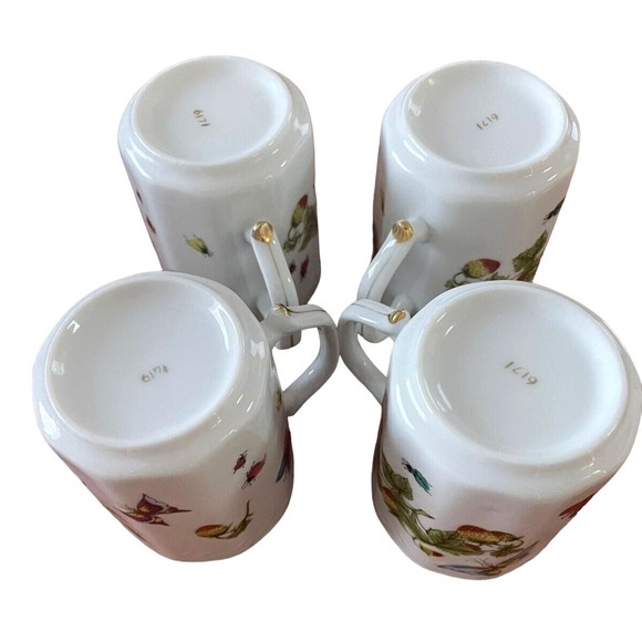 Vtg Ardalt Royal Crown Spring Time Coffee Tea Mugs Cups Set of 4 Japan Butterfly - Picture 2 of 6